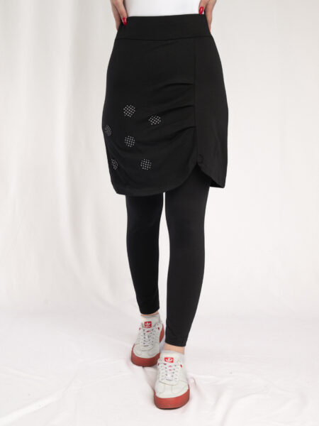 HLAČNA SUKNJA 7/8 ALEGRA CRNA TOČKICE