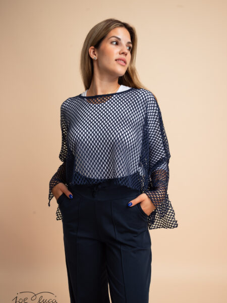 MREŽASTI PONČO KARLA PLAVI